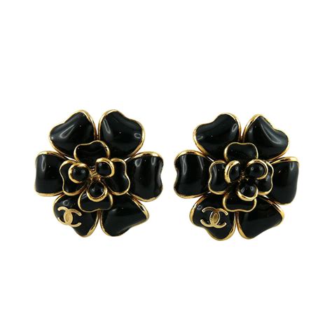 camelia ring chanel|Chanel black camellia earrings.